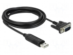 USB to RS232 converter | D-Sub 9pin plug,USB A plug | 1.8m | black