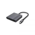 Gembird A-CM-HDMIFDPF-01 USB-C to HDMI + DP adapter, 4K 60Hz, black