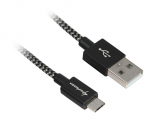 Sharkoon USB 2.0 A-B black / grey 2.0m - Aluminum + Braid