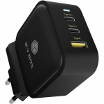 ICY BOX 3-Port Wall Charger IB-PS103-PD, USB-A + 2x USB-C black, PD 3.0 65W + QC 3.0 36W