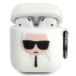 Karl Lagerfeld KLACCSILKHWH AirPods cover Silicone Ikonik / white