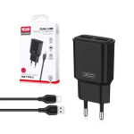 XO L92С tīkla lādētājs | 12W | USB-C | USB-C uz USB-C vads komplektā | melns