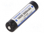 Re-battery: Li-Ion | 18650,MR18650 | 3.7V | 2600mAh | &Oslash;18.7x69mm