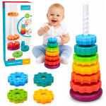 M&auml;nguala | PC | Konsoolid | Tarvikud // M&auml;nguasjad ja m&auml;ngud lastele // Piramida Obrotowa Wieża Sorter Układanka Tęczowa 36cm 6 El.
