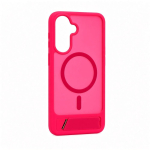 Back panel cover Evelatus Samsung Galaxy A17 4G / A17 5G Rubber Coated MagSafe With Stand Case Hot Pink