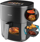 Cecotec Hei&szlig;luftfritteuse Cecofry&Grill Duoheat 6500 (Black, 2.200 Watt, Korb 6,5 Liter, mit Sichtfenster, doppeltes Heizelement)