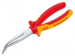 Pliers | insulated,curved,half-rounded nose | steel | 200mm
