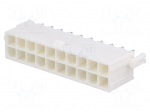 Socket | wire-board | male | Mini-Fit Jr | 4.2mm | PIN: 20 | THT | PCB snap