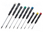 Kit: screwdrivers | Pcs: 9 | Phillips cross,precision,slot