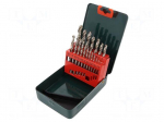 Drill set | Pcs: 19 | Mat: HSS-G | Package: metal case | for metal