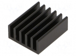 Heatsink: extruded | grilled | black | L: 25mm | W: 21mm | H: 10mm | 20.8K/W