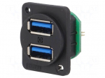 Socket | USB A | for panel mounting,plain screw hole,screw