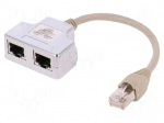 Splitter | Cat: 5 | shielded | RJ45 socket x2,RJ45 plug