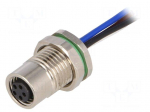 Connector: M8 | female | PIN: 5 | for panel mounting,front side nut