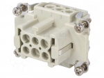 Connector: HDC | contact insert | female | DE | PIN: 6 | 6+PE | size D6B