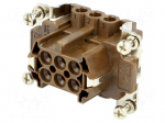 Connector: rectangular | female | 180 &deg;C | 6+PE | size 44.27 | 16A | 500V