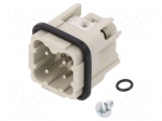 Connector: HDC | male | PIN: 4 | size 3 | Pitch: 1x screw (21x21mm)