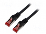 Patch cord | S/FTP | 6 | stranded | Cu | LSZH | black | 50m | halogen free