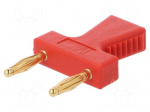 Stackable safety shunt | 10A | red | Plating: gold-plated | 30.4mm