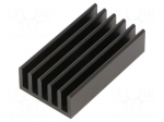 Heatsink: extruded | grilled | black | L: 37.5mm | W: 21mm | H: 10mm