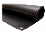 Mat: floor | ESD | black | L: 1200mm | W: 600mm | Thk: 2mm | neoprene rubber