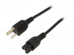 Cable | 3x0.75mm2 | IEC C5 female,NEMA 5-15 (B) plug | PVC | 1.8m