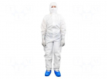 Cleanroom acces: coverall | white | XL | cleanroom | 1&divide;100G&Omega; | 55g/m2
