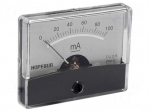 Ammeter | on panel | I DC: 0&divide;100mA | Class: 2.5 | 60x47mm