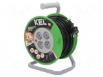 Extension lead | 3x1.5mm2 | 20m | PVC | black | Sockets no: 4 | reel | 16A