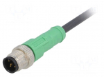 Cable: for sensors/automation | M12 | PIN: 5 | straight | 1.5m | plug
