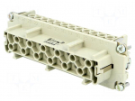 Connector: HDC | contact insert | female | 16A | 500V | PIN: 24 | 24+PE