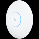 UBIQUITI U6 Pro; WiFi 6; 6 spatial streams; 140 m&sup2; (1,500 ft&sup2;) coverage; 350+ connected devices; Powered using PoE; GbE uplink.