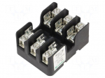Fuse holder | for DIN rail mounting | 30A | 600V | Poles: 3 | black