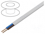Wire | YDY | 2x1mm2 | flat | wire | Cu | PVC | white | 450V,750V | 100m