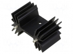 Heatsink: extruded | grilled | black | L: 25.4mm | W: 42mm | H: 25.4mm