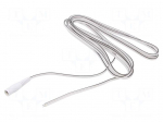 Cable | 2x0.5mm2 | wires,DC 5,5/2,5 socket | straight | white | 3m