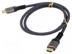 Cable | DisplayPort plug,HDMI plug | PVC | textile | 4K,UHD 2160p