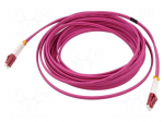 Fiber patch cord | OM4 | LC/UPC,both sides | 3m | 50/125um | LSZH | pink