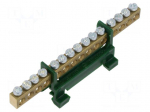 Connector: terminal block | for DIN rail mounting | green | 16mm2