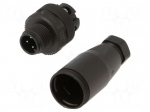 Connector: M12 | plug | PIN: 4 | male | 250V | straight | IP67 | PA | A | 4A