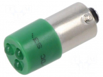 LED lamp | green | BA9S,T10 | 24VDC | 24VAC | plastic | 3mm | -20&divide;60&deg;C