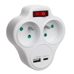 Elektrimaterjalid // Elektrimaterjalide v&auml;ljam&uuml;&uuml;k | Madalate hindade kampaaniad // Gniazdko prądowe Maclean, rozgałęźnik z 2 gniazdami i USB A/C 2.4A, typu E, 2x16A, MCE336 E