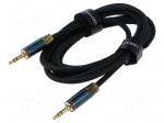 Cable | Jack 3.5mm 3pin angled plug,both sides | 8m | textile