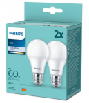 PHILIPS LED 60W A60 E27 Auksti balta 4000K matēta 2 gab spuldze 8720169191655 929002306324