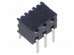 Connector: pin strips | socket | female | PIN: 6 | angled | THT | 2mm | 2x3