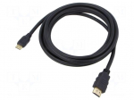 Cable | HDMI plug,mini HDMI plug | PVC | HDMI 2.1 | Len: 3m | black