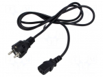 Cable | 3x0.75mm2 | CEE 7/7 (E/F) plug,IEC C13 female | PVC | 1.8m