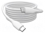 Cable | USB 2.0 | USB C plug,both sides | nickel plated | 0.5m | white
