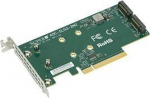 Supermicro LP, PCIe3 x8, Dual port NVMe M.2 carrier