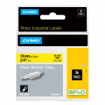 DYMO Rhino Industrial Heat-Shrink Cable Label Tubes | 19 mm x 1.5 m | Black Print on Yellow | for Rhino Label Makers